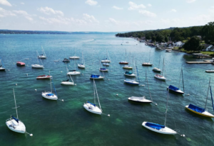 boats wading on Canandaigua Lake