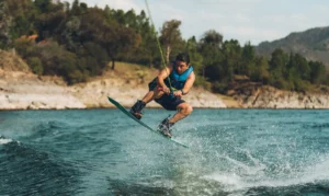 early fall wakeboarder catching some air